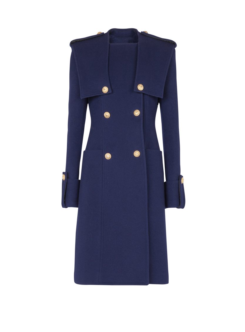 Wool and cashmere button-down trench coat