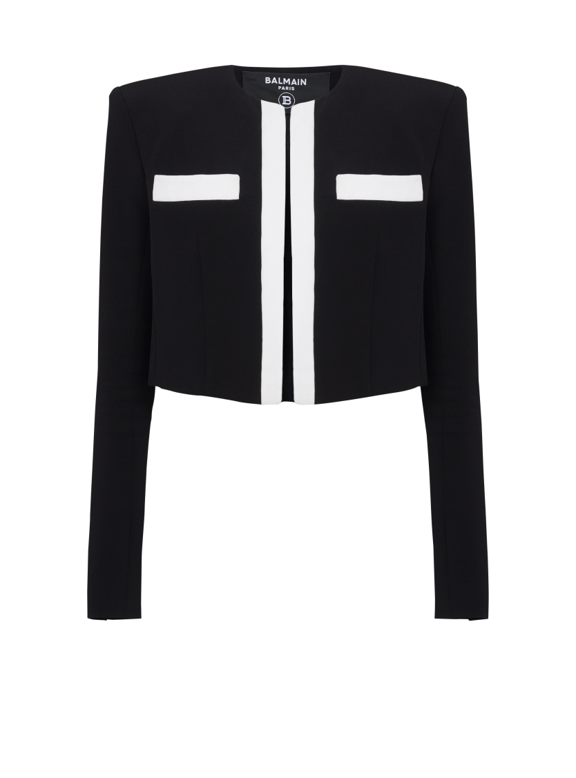 Two-tone crepe Spencer jacket