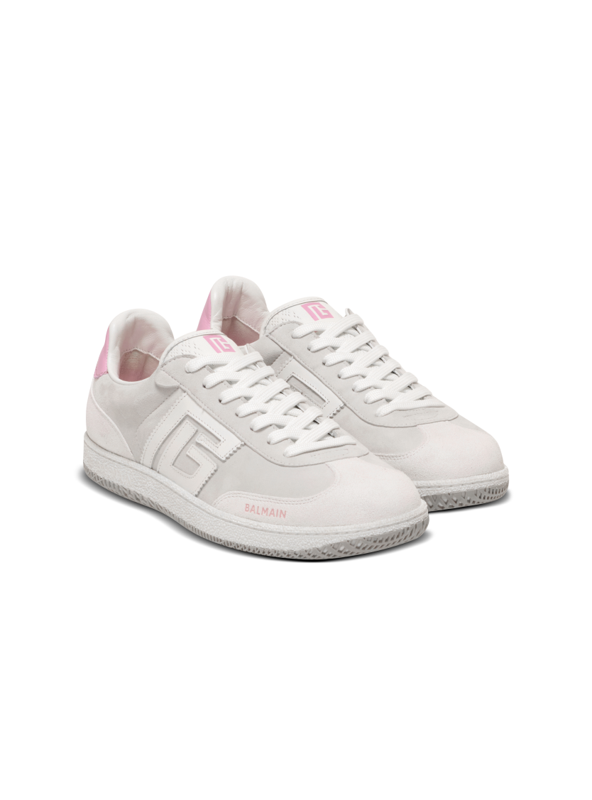 Balmain Swan sneakers in calfskin and suede