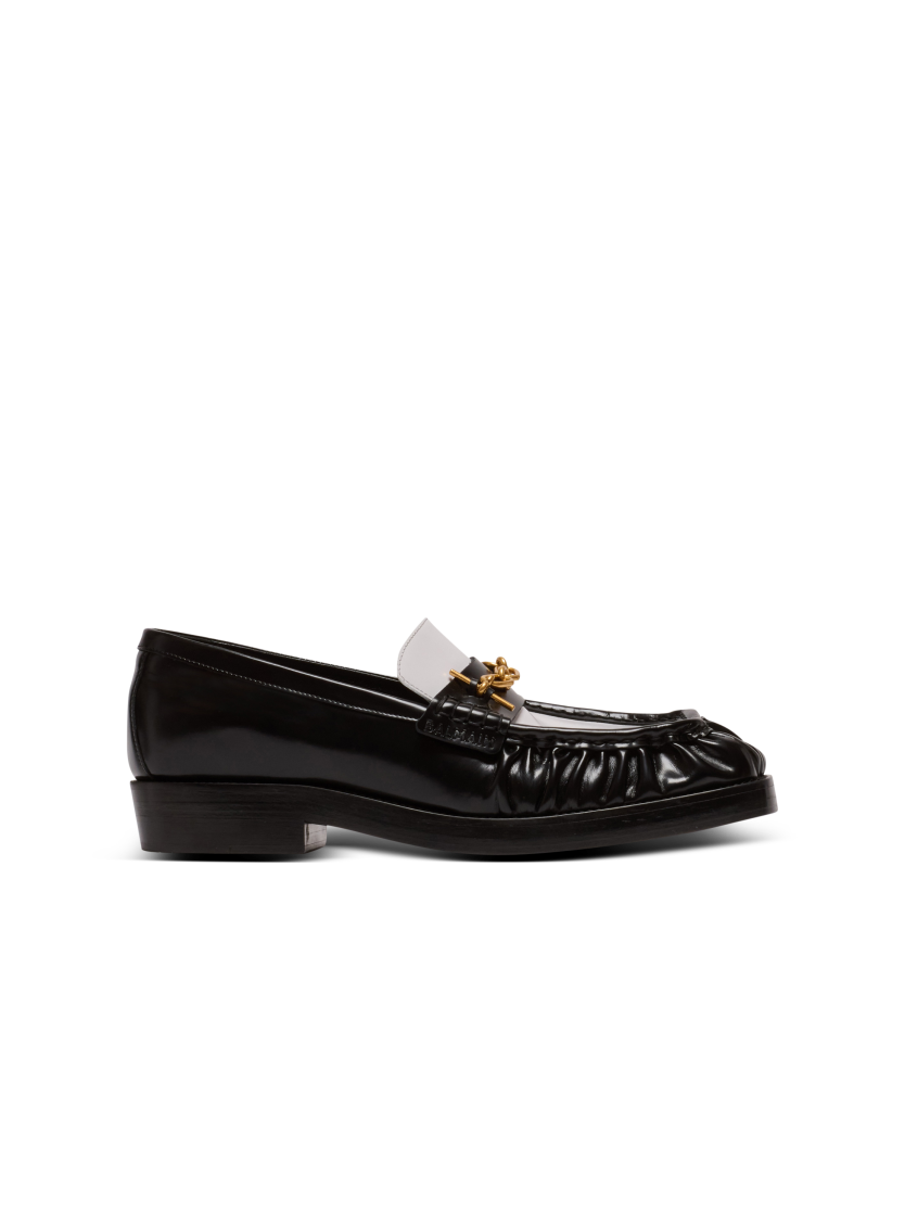 Sync glazed leather loafers