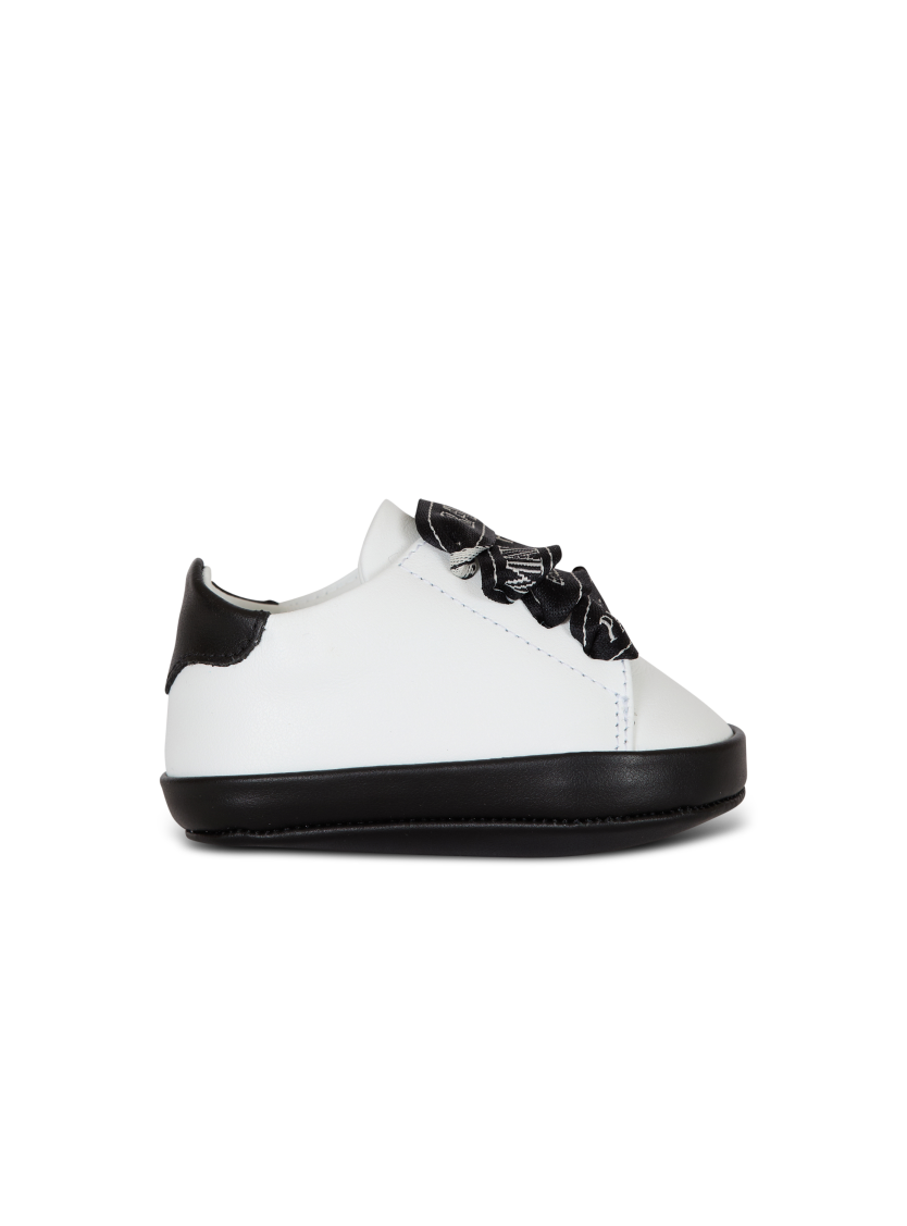 Two-tone leather trainers