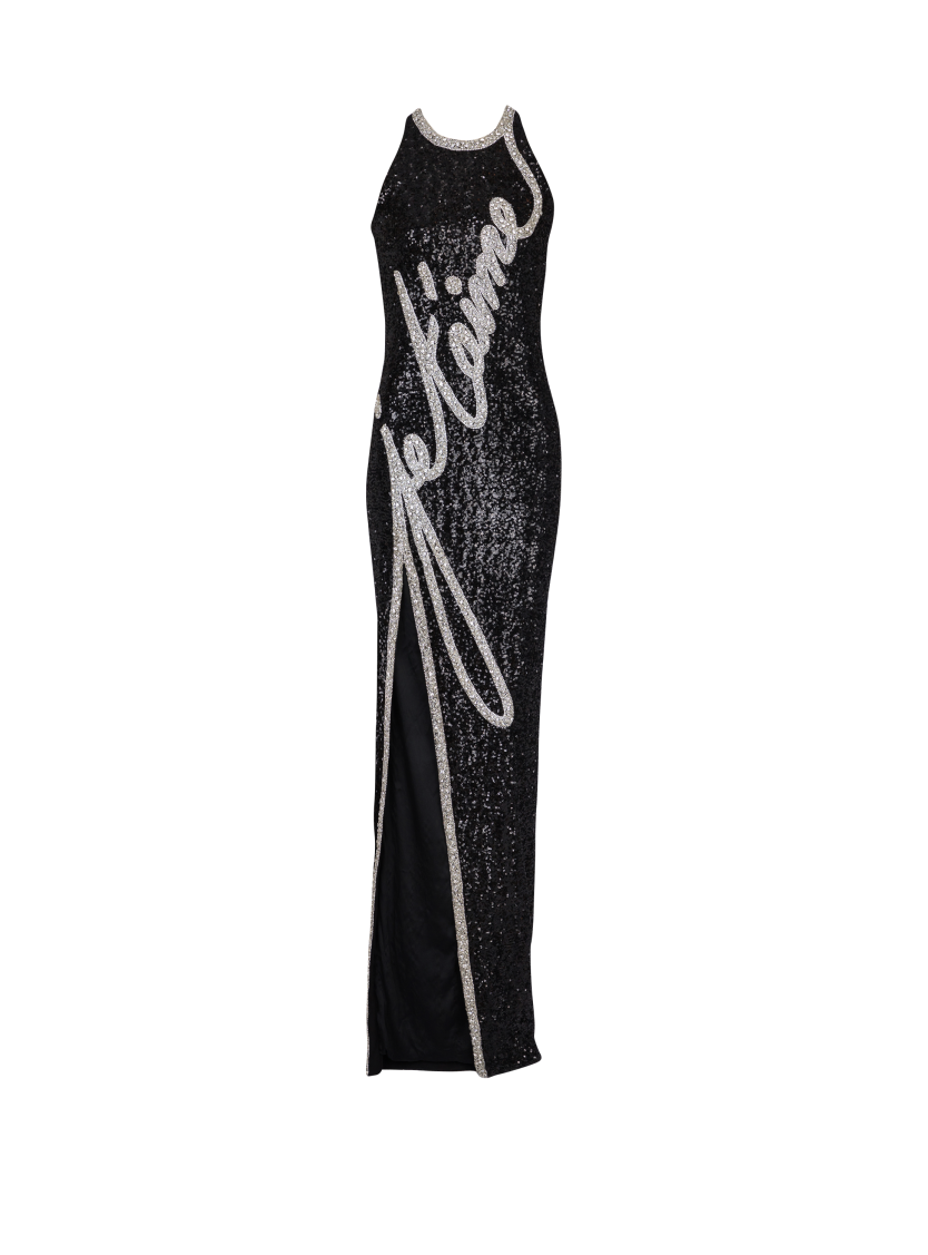 Long "Love Letter" embroidered sequin dress