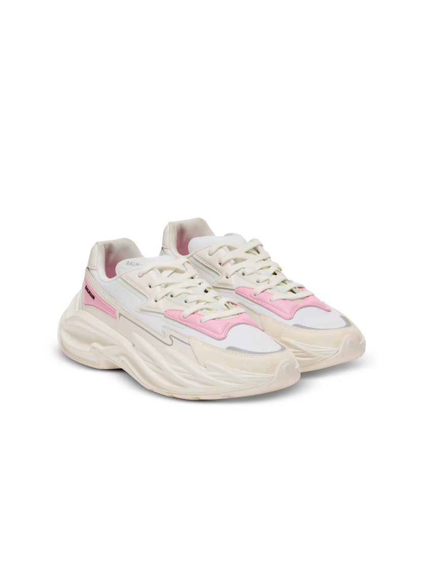 Run-Row leather and nylon sneakers