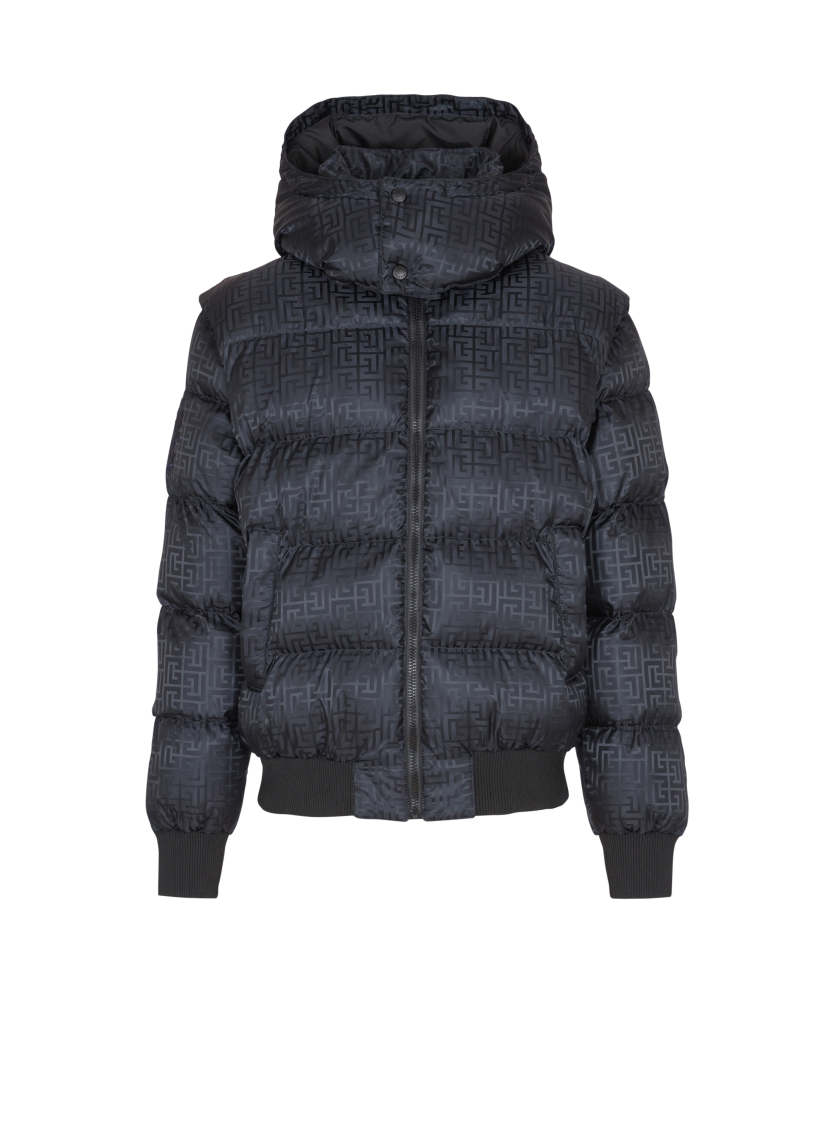 Cropped monogram jacquard padded jacket