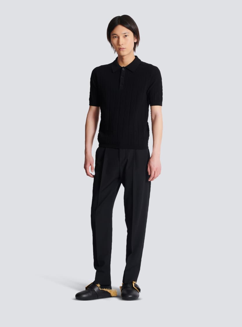 Monogram knit polo shirt