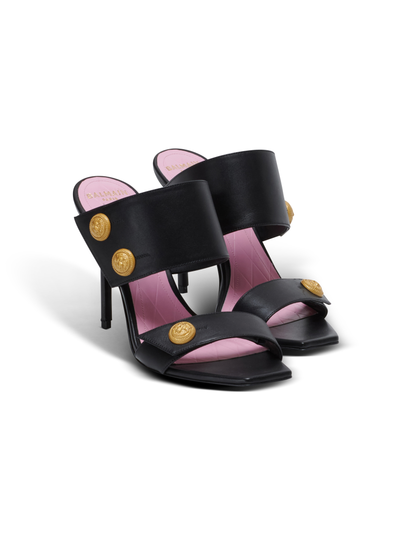 Heeled Eva mules in calfskin