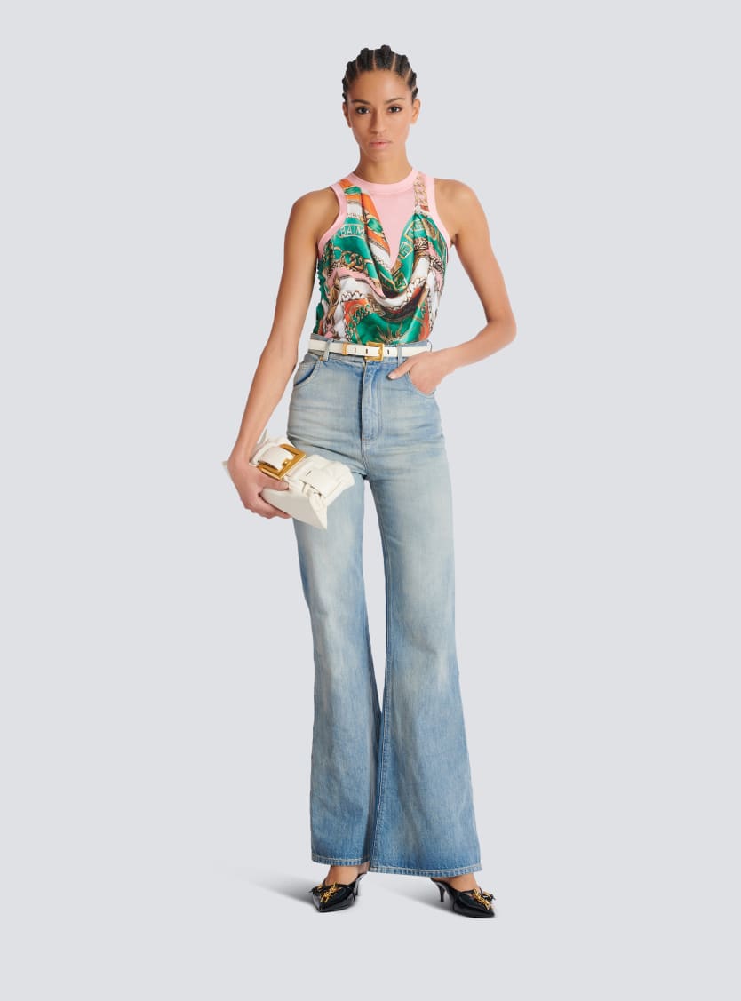 Flared-fit denim jeans