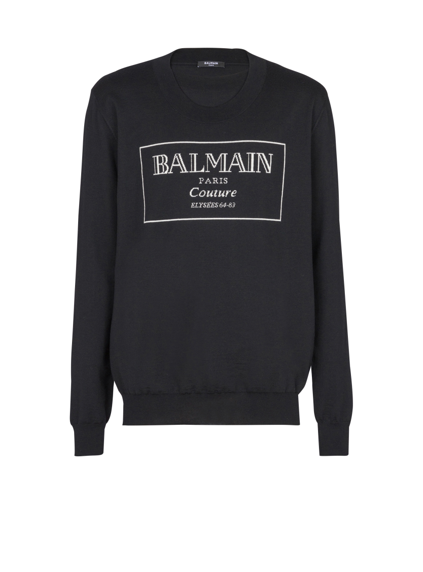 Knit jumper with Balmain Couture label