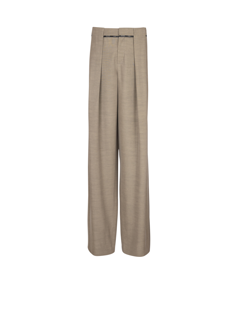 Pleated cupro trousers