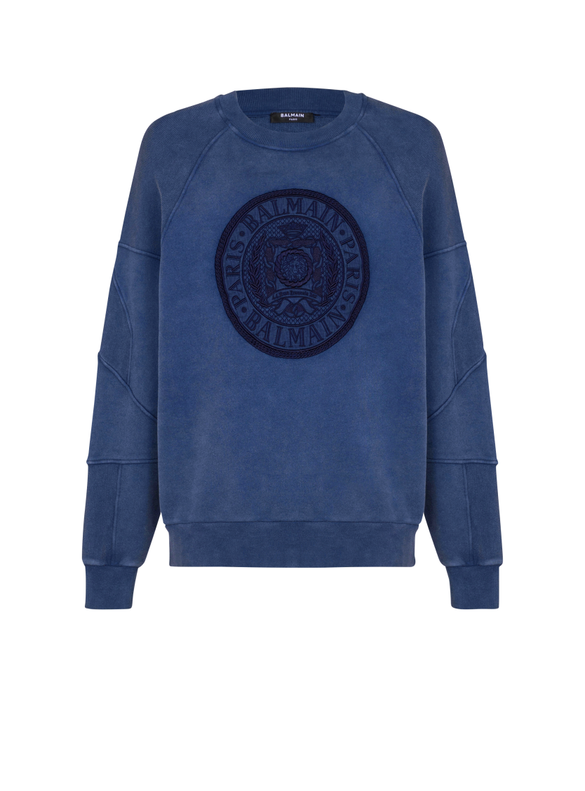 Ribbed sweatshirt with "Coin" embroidery
