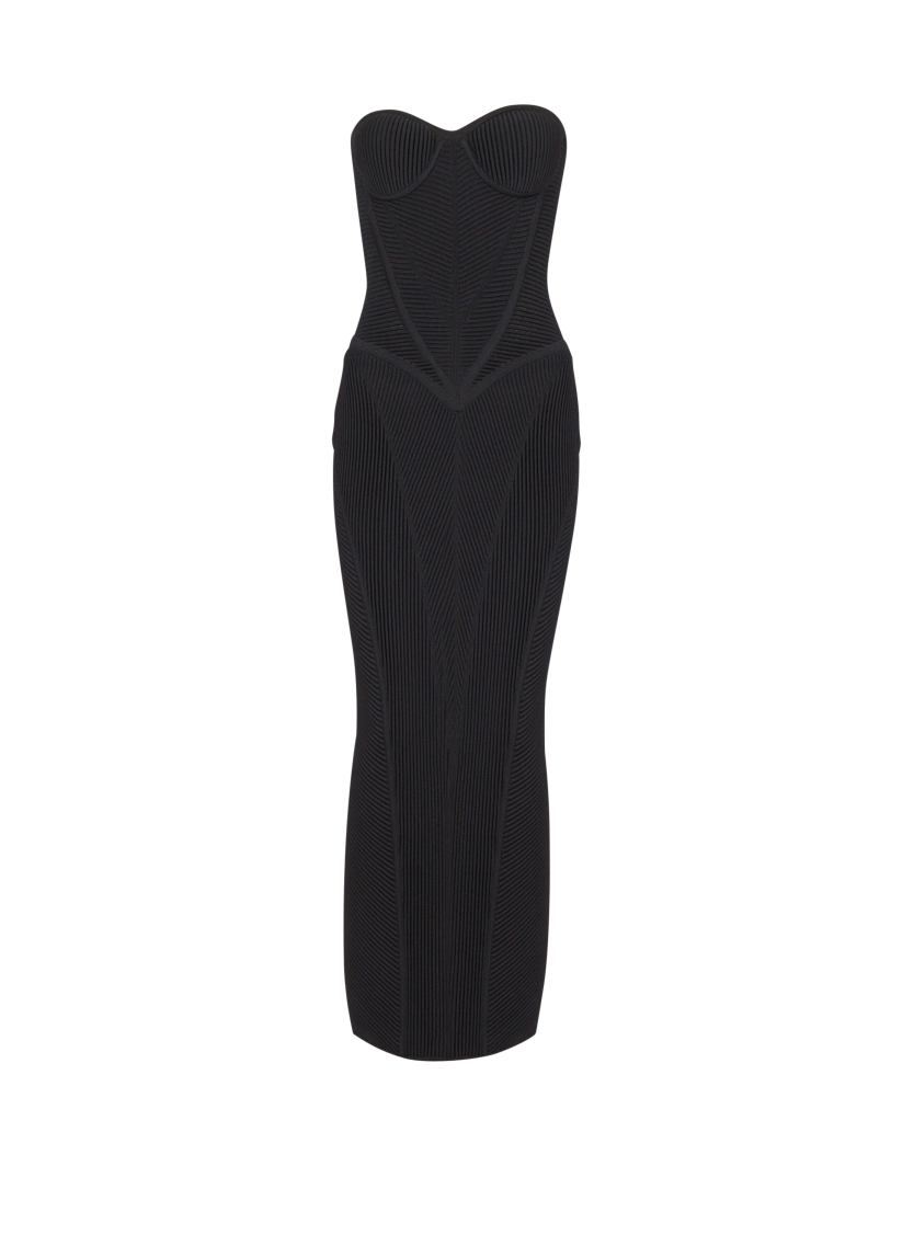Long strapless knit dress