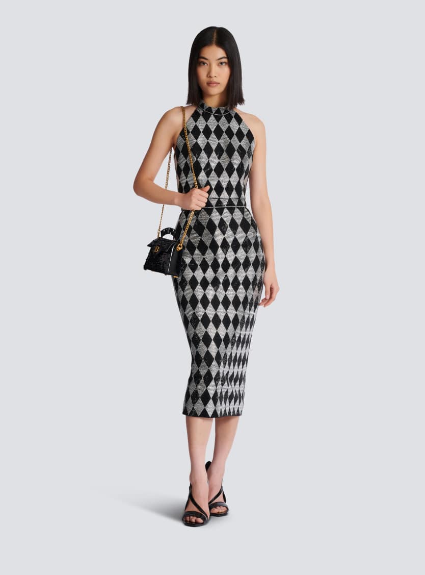 Diamond rhinestone midi skirt