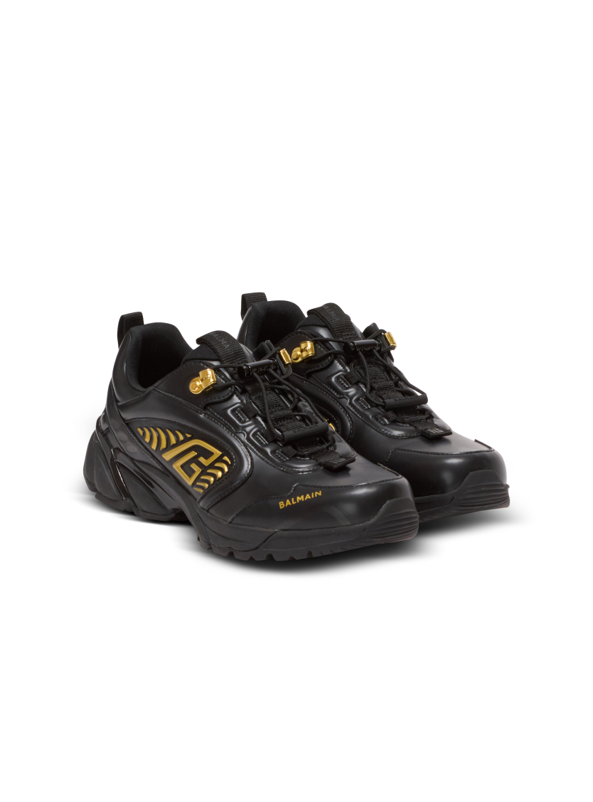 Cosmic Dust glazed leather trainers