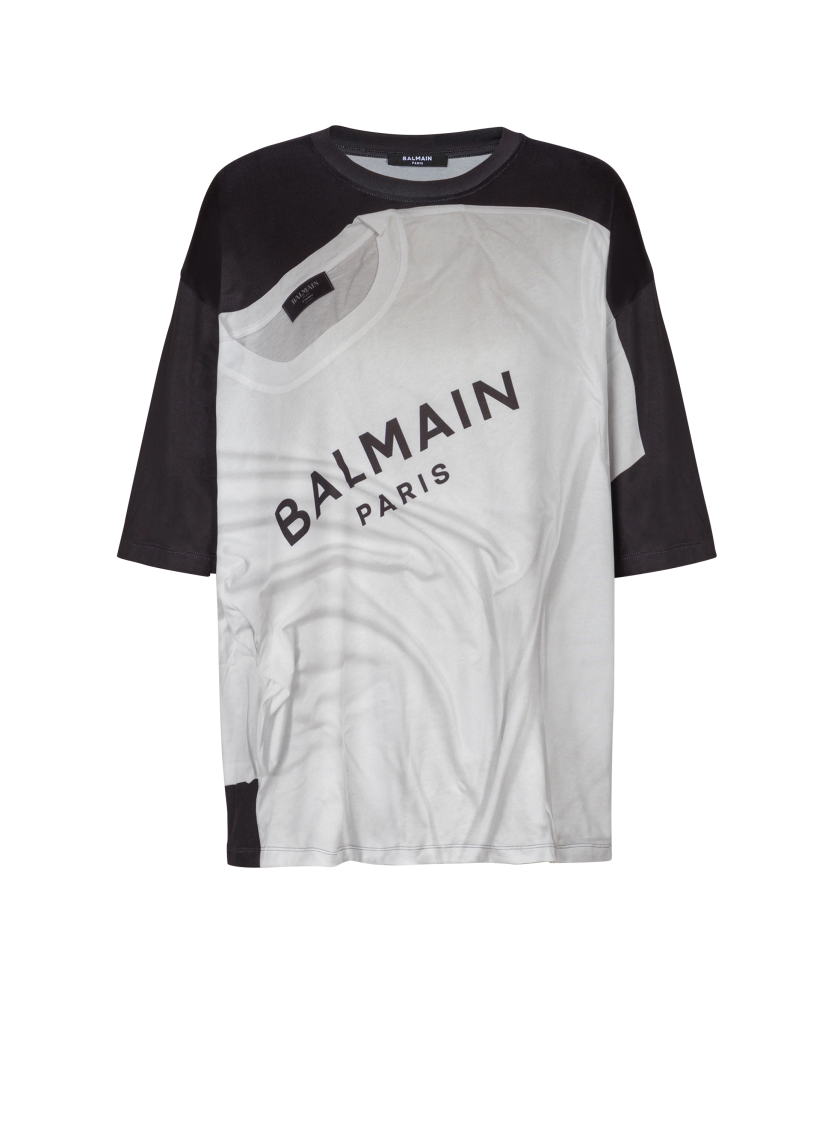 Loose T-shirt with optical illusion print