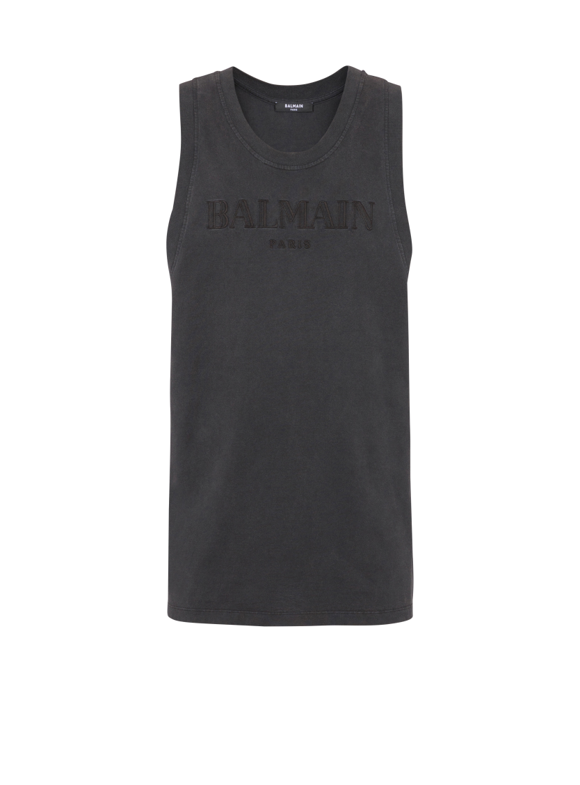 Tank top with Vintage Balmain embroidery