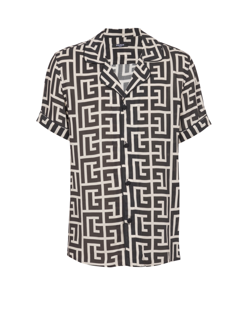 Pyjama shirt with monogrammed print