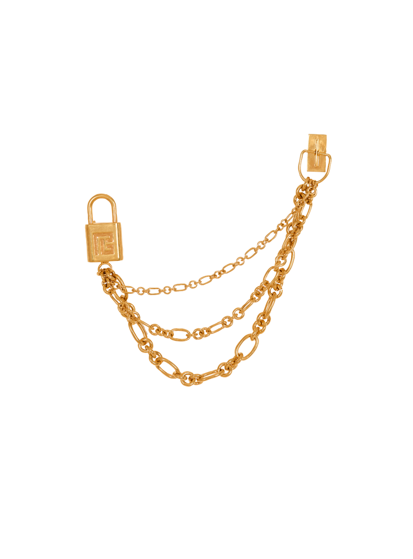 Sync brass brooch with chains