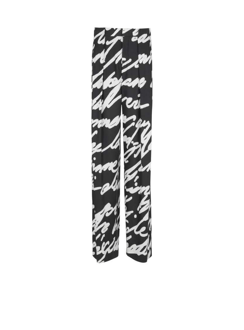 Pleated trousers with "Love Letter" print