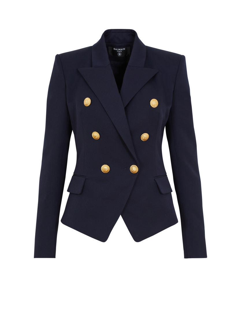 Fitted wool 6-button jacket