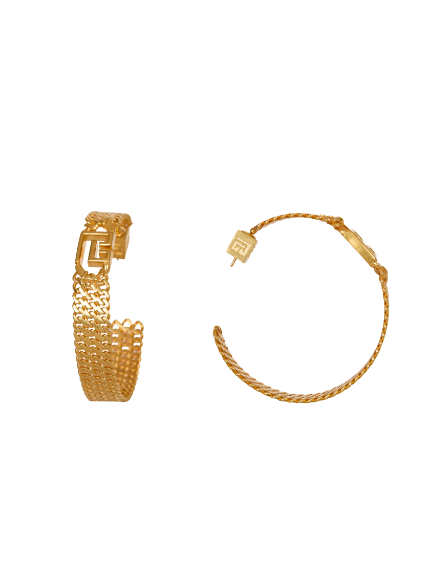 Sync PB brass hoop earrings