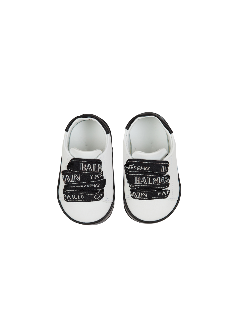 Two-tone leather trainers
