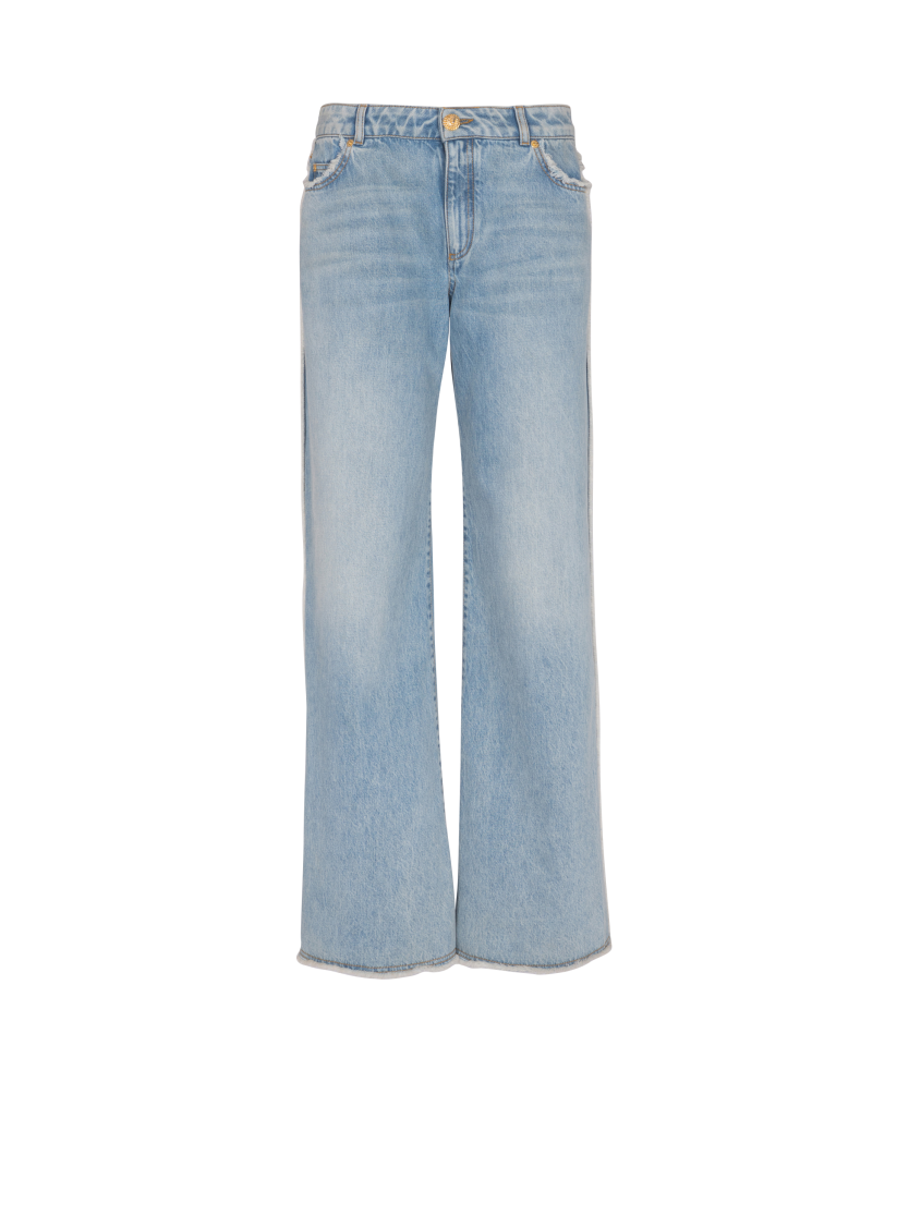 Straight-leg denim jeans