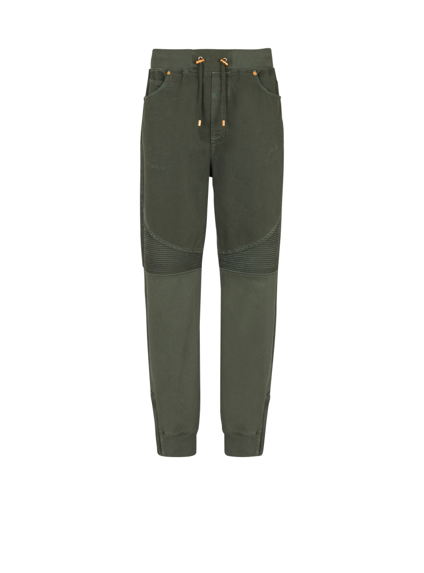 Loose-fit denim and jersey jeans