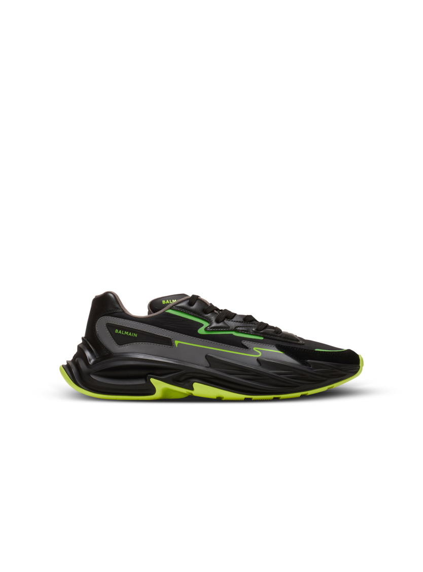 Run-Row leather and nylon sneakers