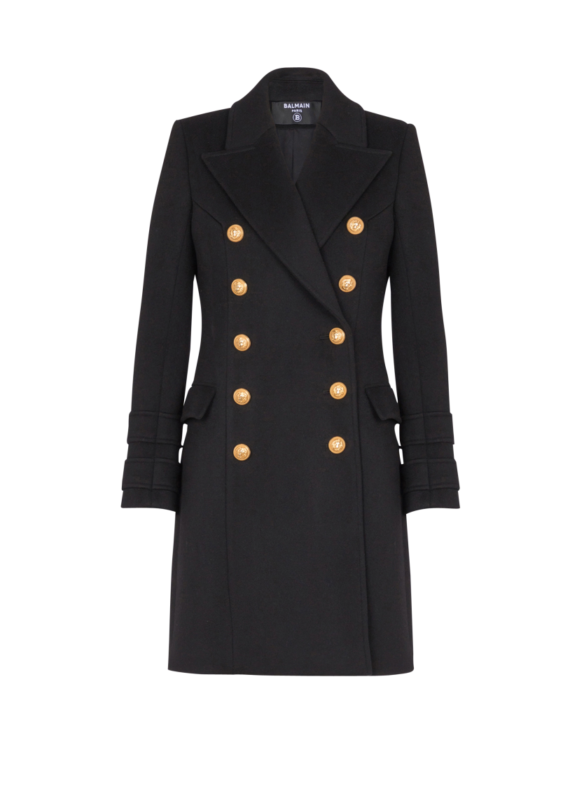 10-button wool and cashmere coat