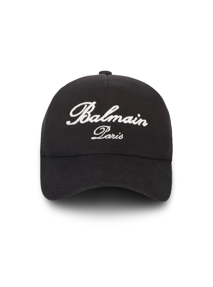 Cotton cap with Balmain Signature embroidery