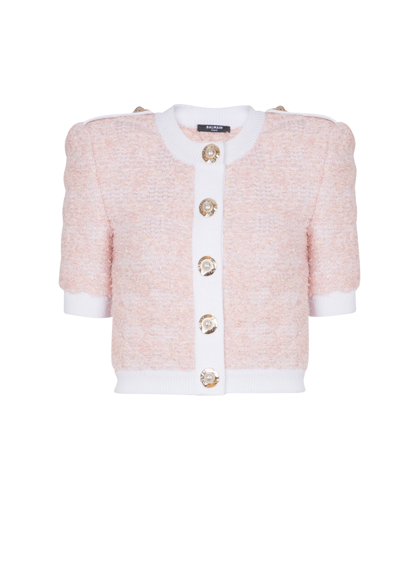 Short-sleeved knit cardigan
