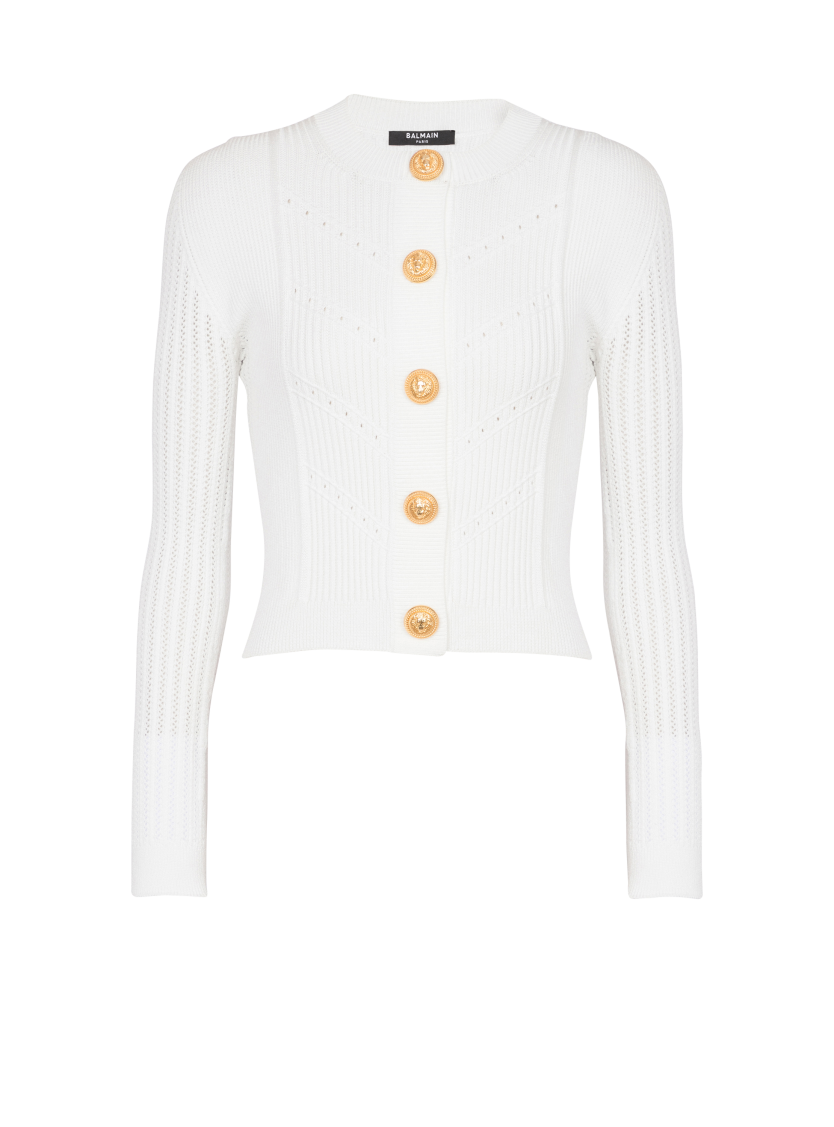 Cropped knit cardigan
