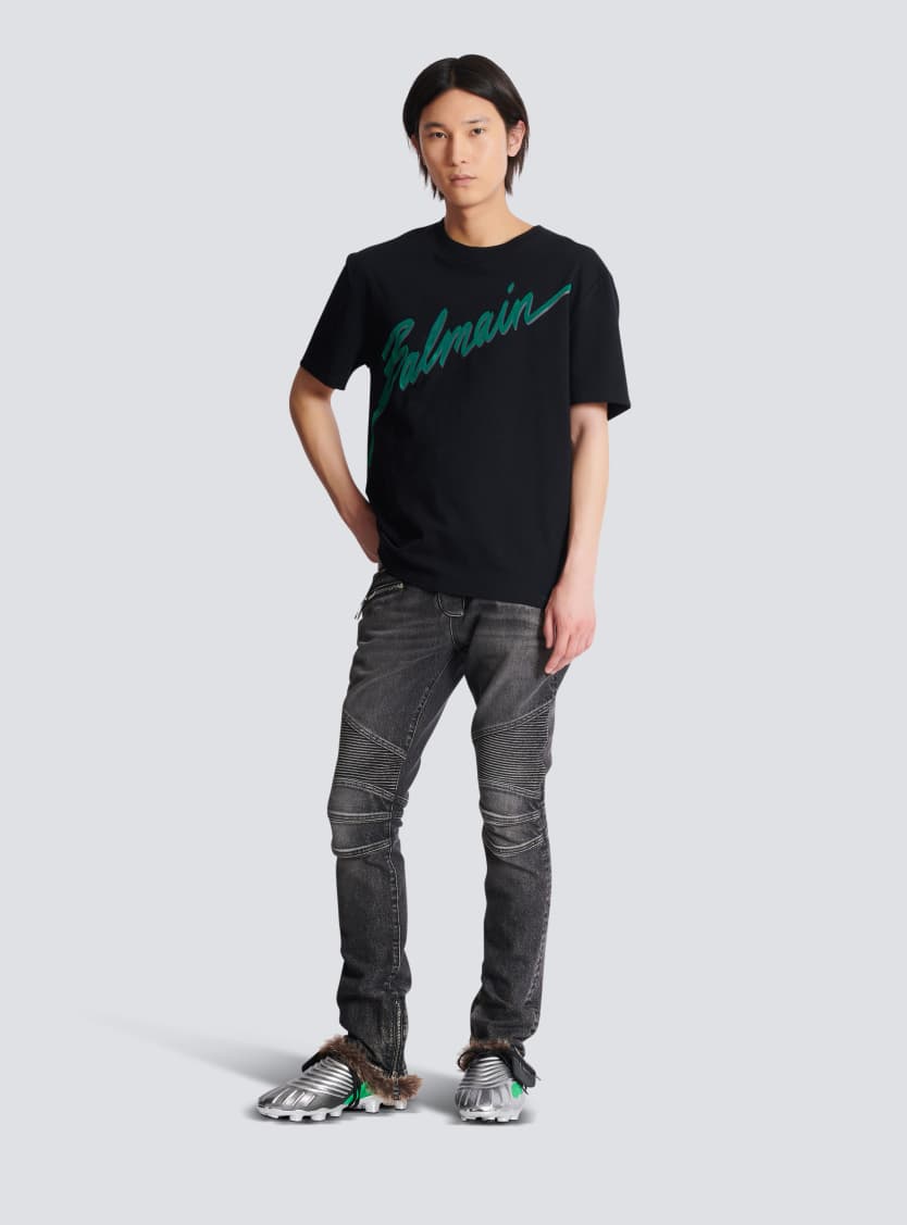 Slim-fit biker trousers in denim