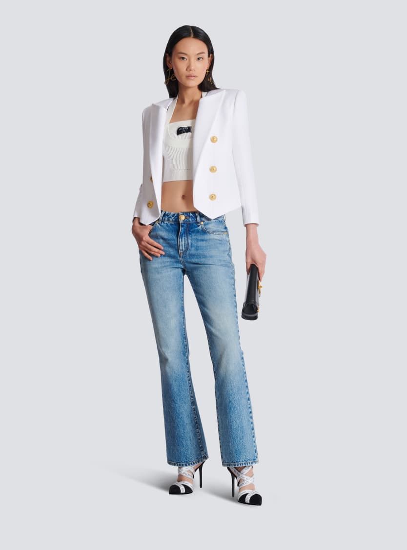 Cropped jacket with 6 buttons