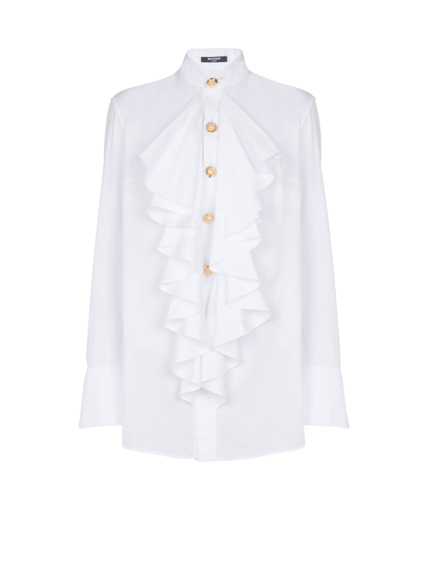 Ruffled poplin shirt