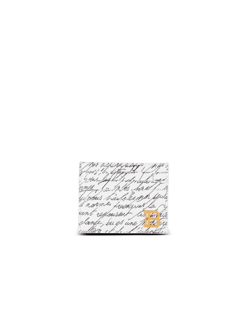 Calfskin B-Buzz card holder with "Love Letter" print