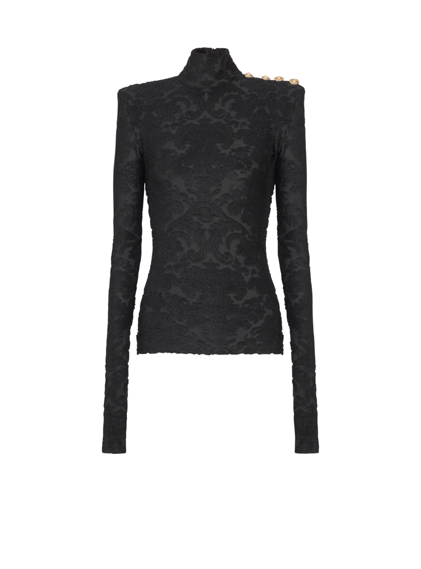 Baroque pattern long-sleeved top
