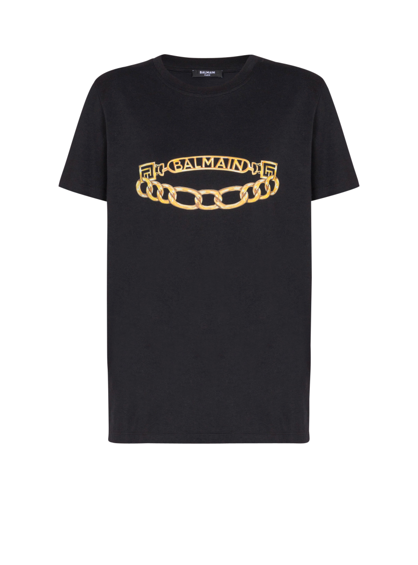 Short-sleeved Balmain Chain print T-shirt