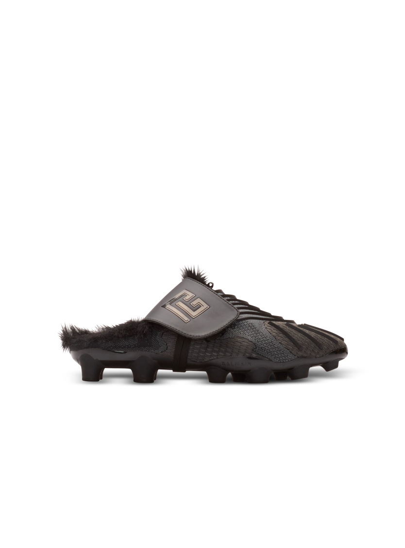 Half Time faux fur-lined mules with technical fabrics