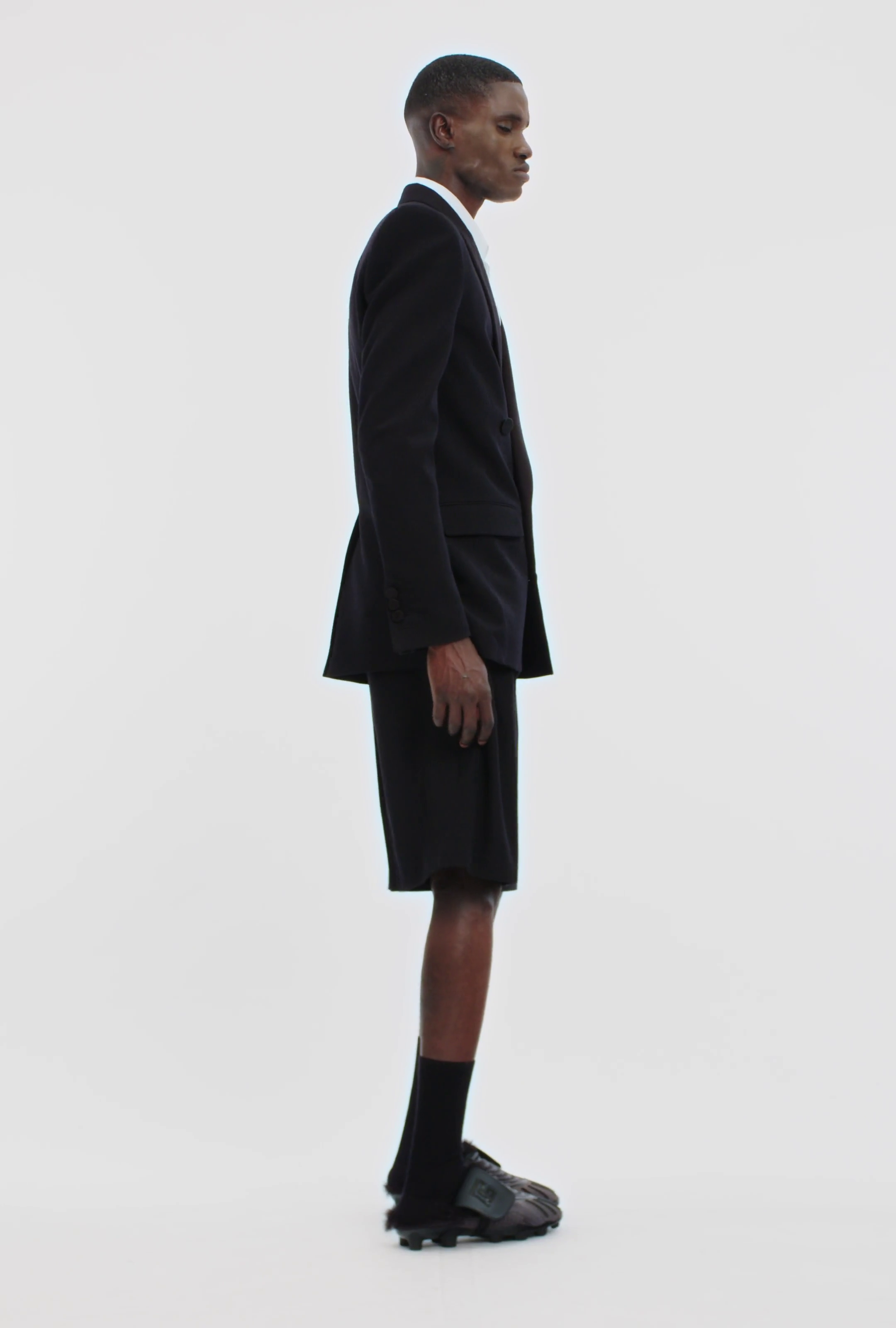 Grain de poudre pleated Bermuda shorts