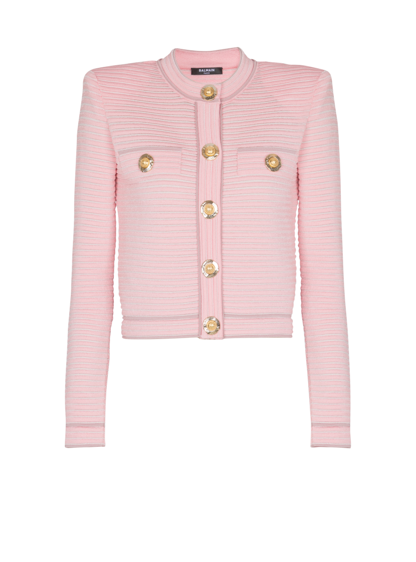 Long-sleeved textured knit cardigan