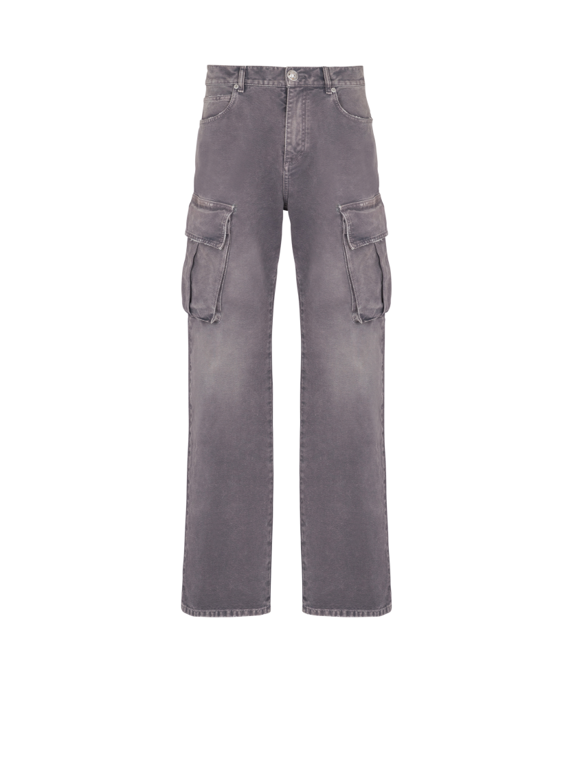 Denim loose-fit cargo jeans