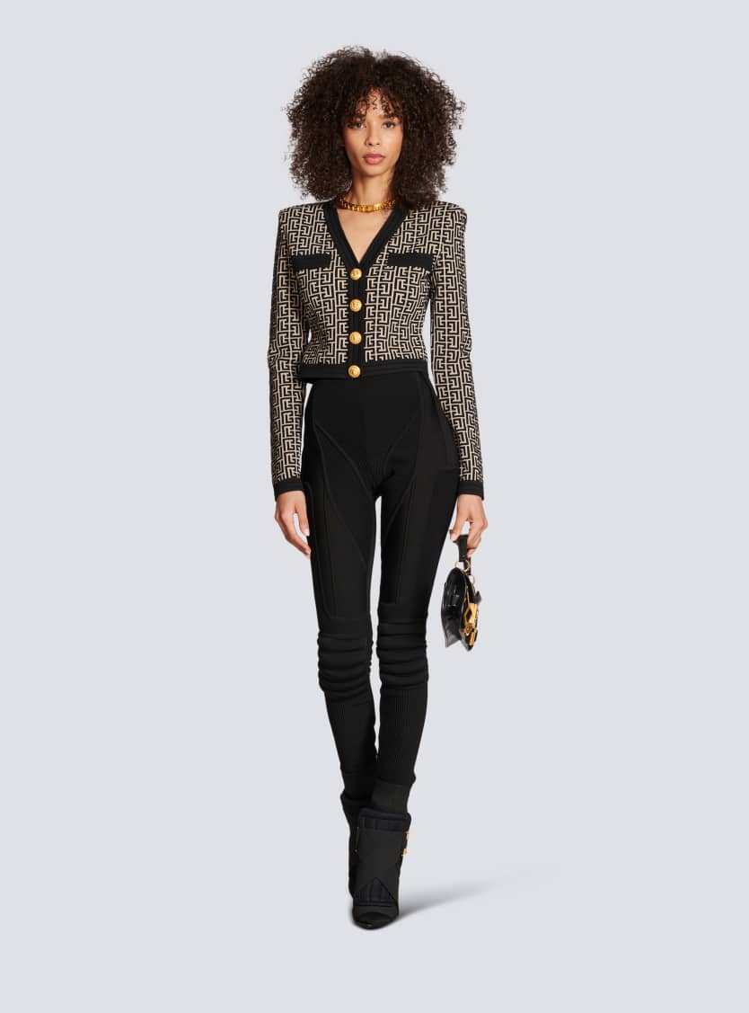 Monogram knit cardigan