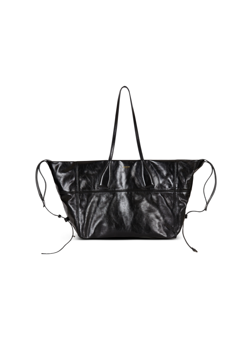 Track shiny leather tote bag