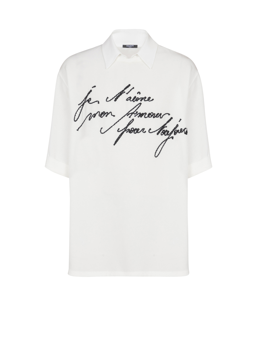 Collared T-shirt with "Love Letter" embroidery