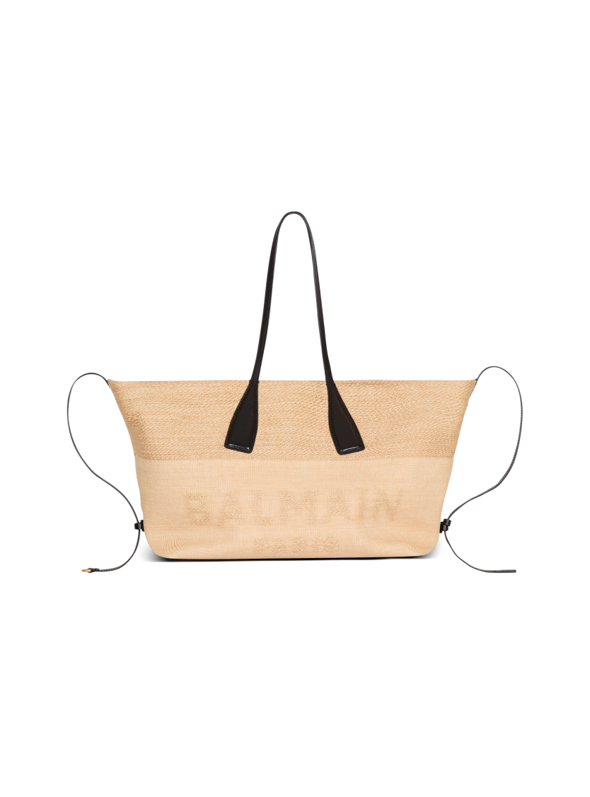 Track raffia tote bag