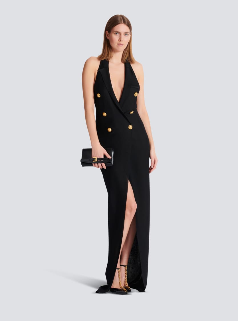 Long halterneck knit dress