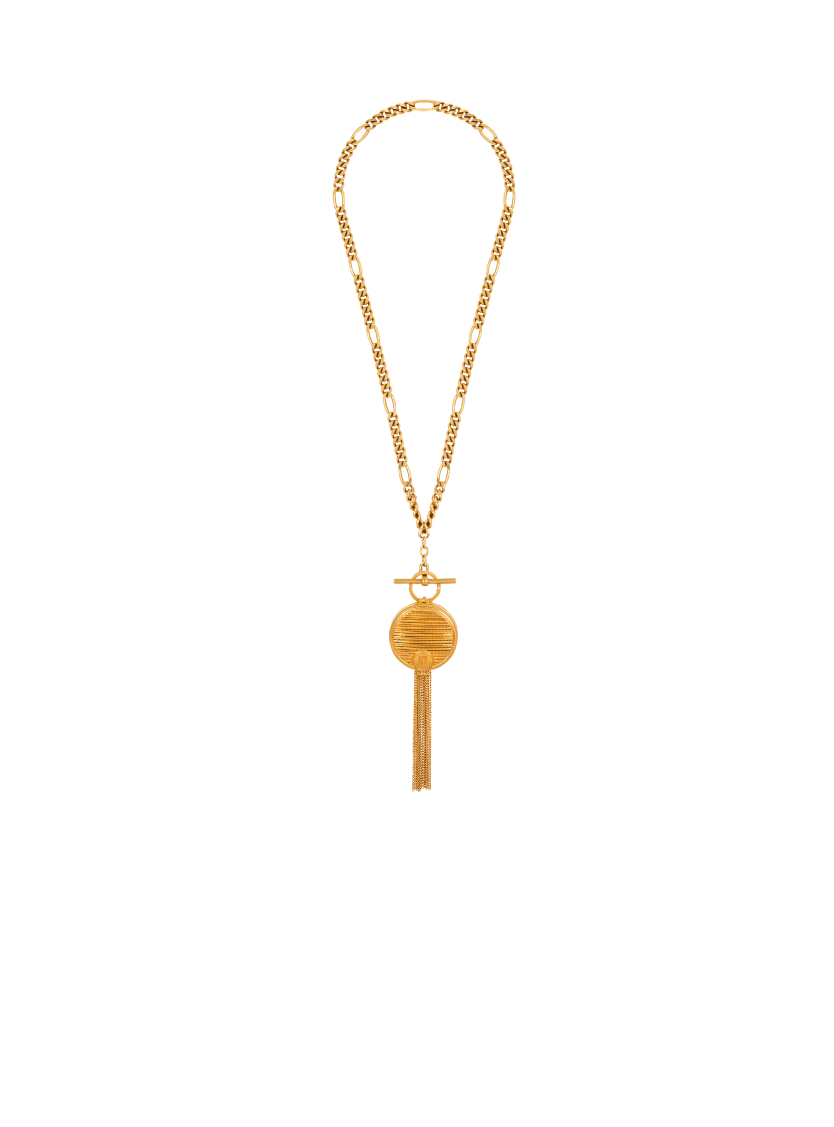 Brass Powder Compact necklace