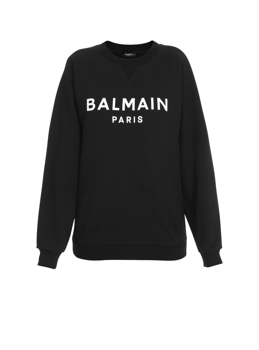 Eco-designed cotton sweatshirt with Balmain logo print