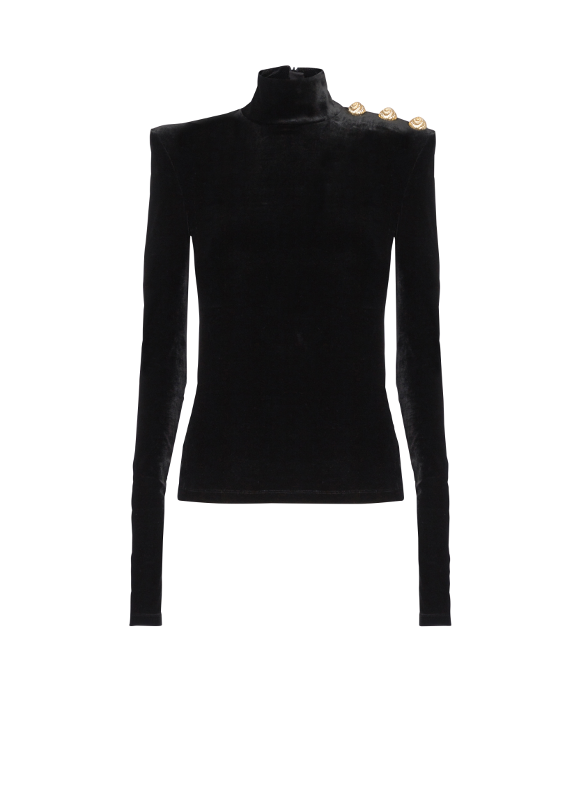 Long-sleeved velvet top